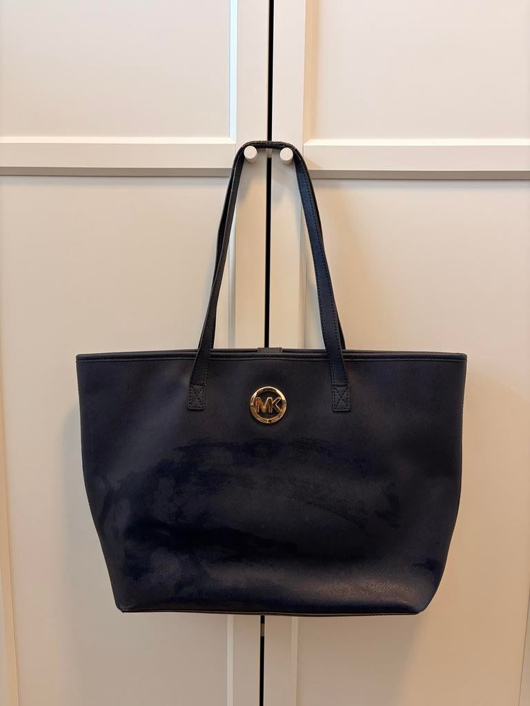 Michael Kors Jet Set Navy Blauwe Tote Schoudertas, Sieraden, Tassen en Uiterlijk, Tassen | Damestassen, Ophalen of Verzenden, Zo goed als nieuw