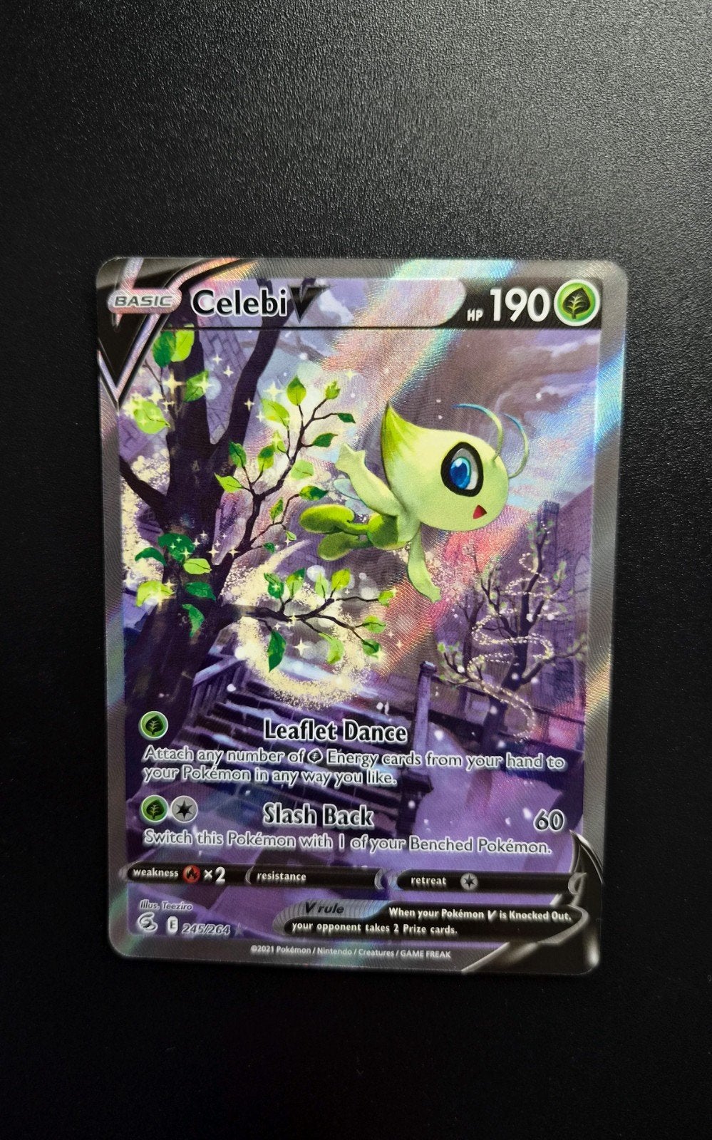 Celebi V 245 Pokemon Fusion Strike Alternate Art, Ophalen of Verzenden, Zo goed als nieuw, Booster, Foil