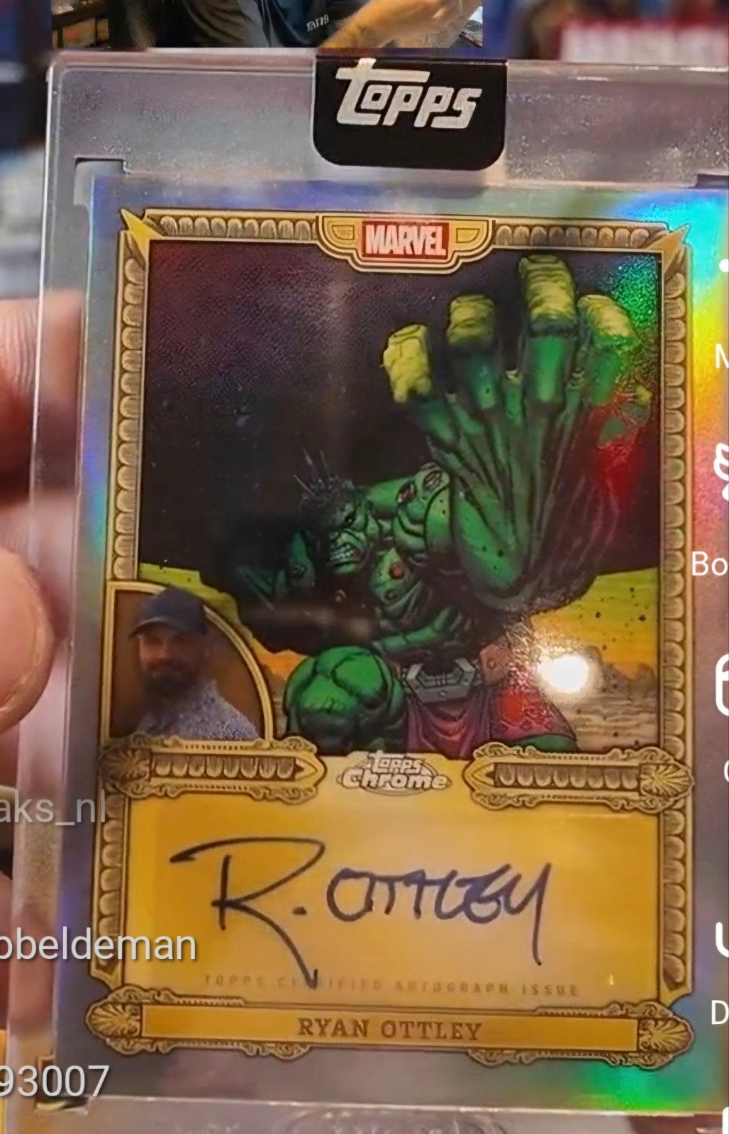 Topps Marvel Mint Ryan Ottley Hulk Autograph Kaart, Verzamelen, Ophalen