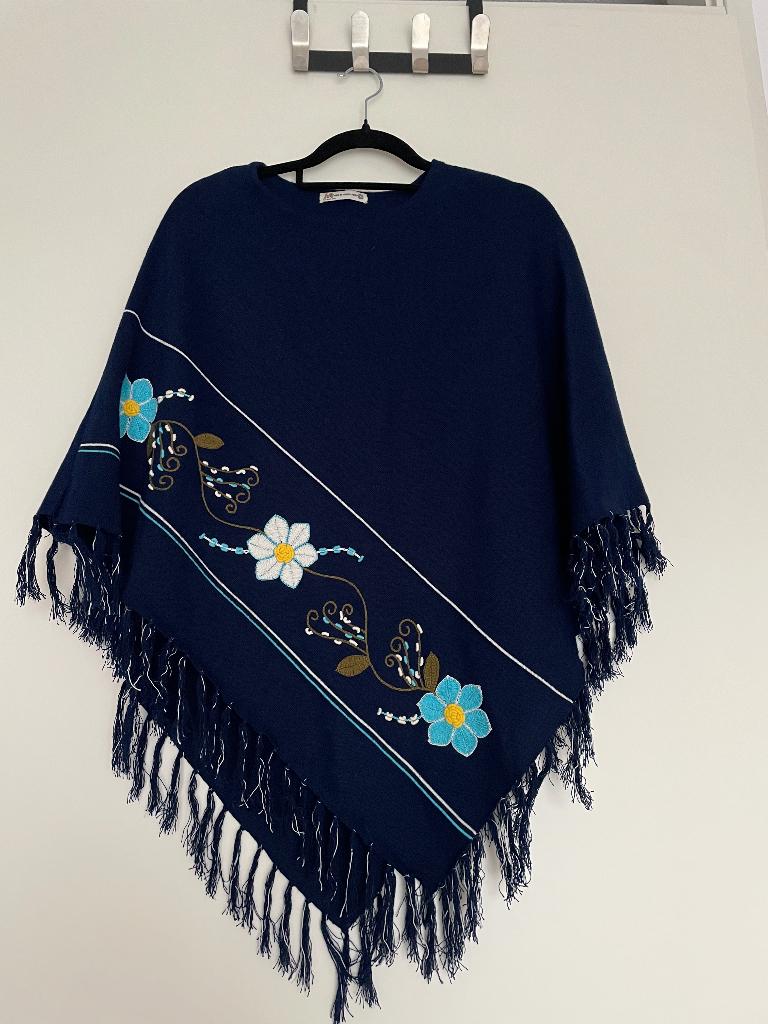 Poncho alpaca Perú, Ophalen of Verzenden, Nieuw, Maat 38/40 (M), Blauw