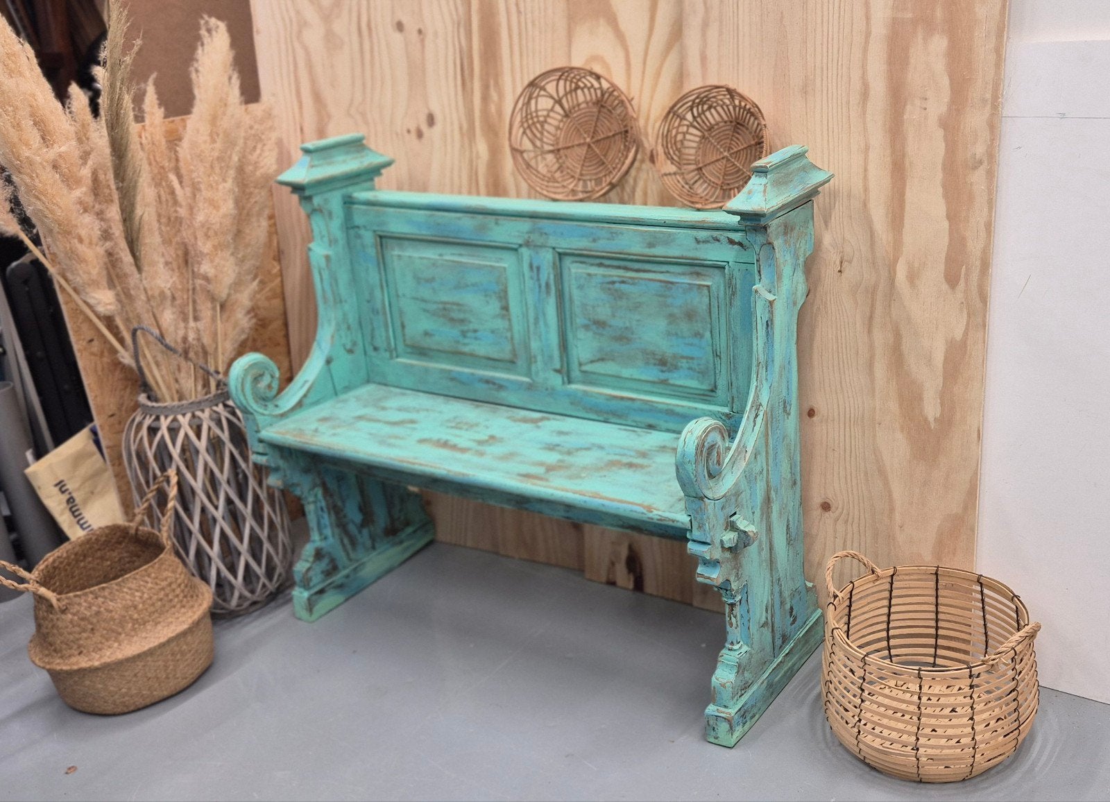 vintage Kerkbankje  ibiza style  restyled, Ophalen