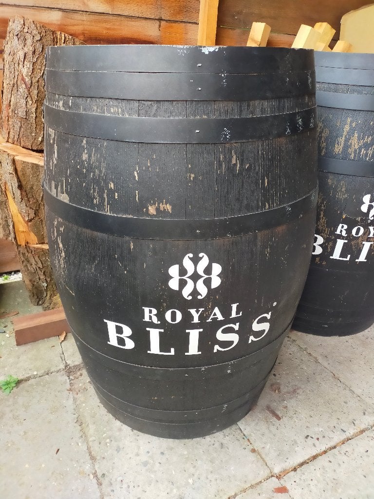 2x Wijnvat/statafel/regenton, Tuin en Terras, 150 liter of meer, Ophalen, Gebruikt, Hout