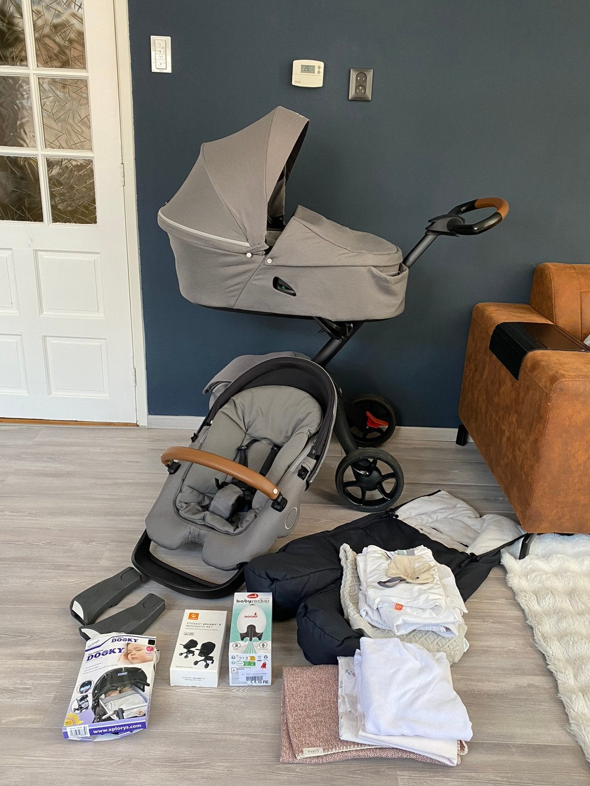 Stokke Xplory X - Space grey met veel extra’s!, Kinderen en Baby's, Kinderwagens en Combinaties, Ophalen, Zo goed als nieuw, Overige merken