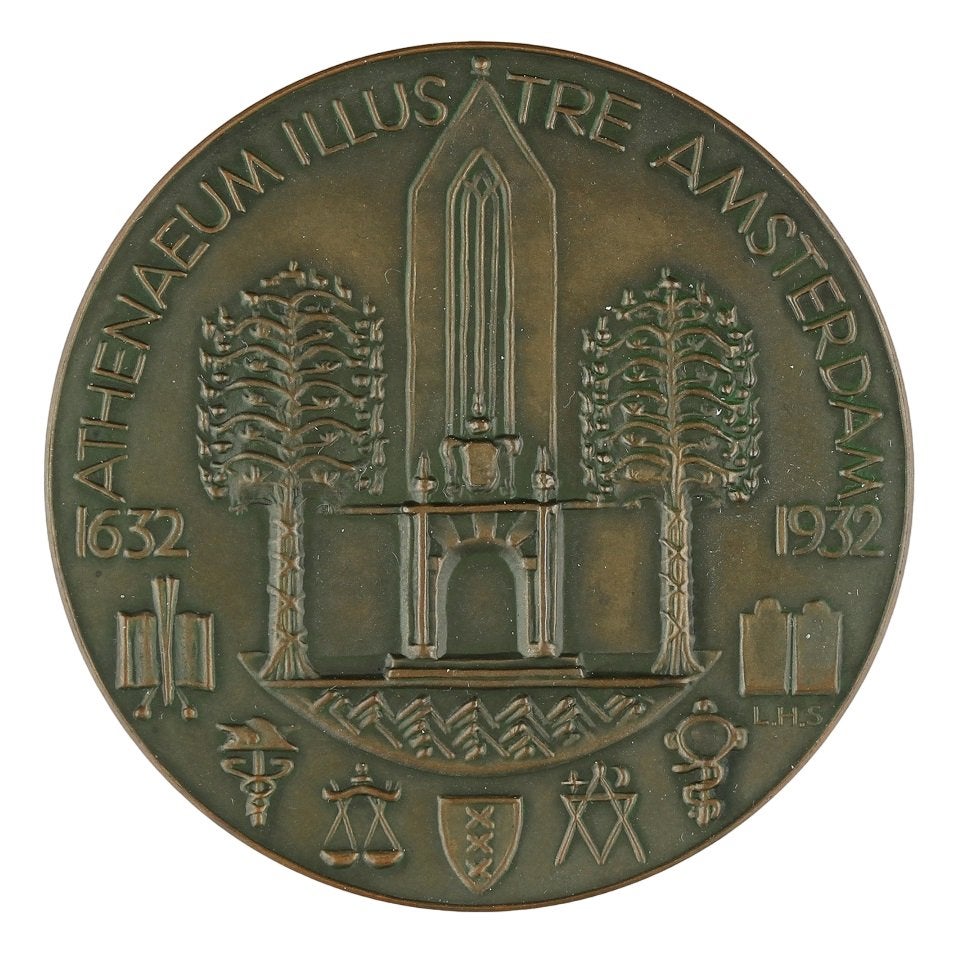 Penning VPK 1932 Bertus Sondaar : Athenaeum Illustre, Verzenden, Brons, Nederland