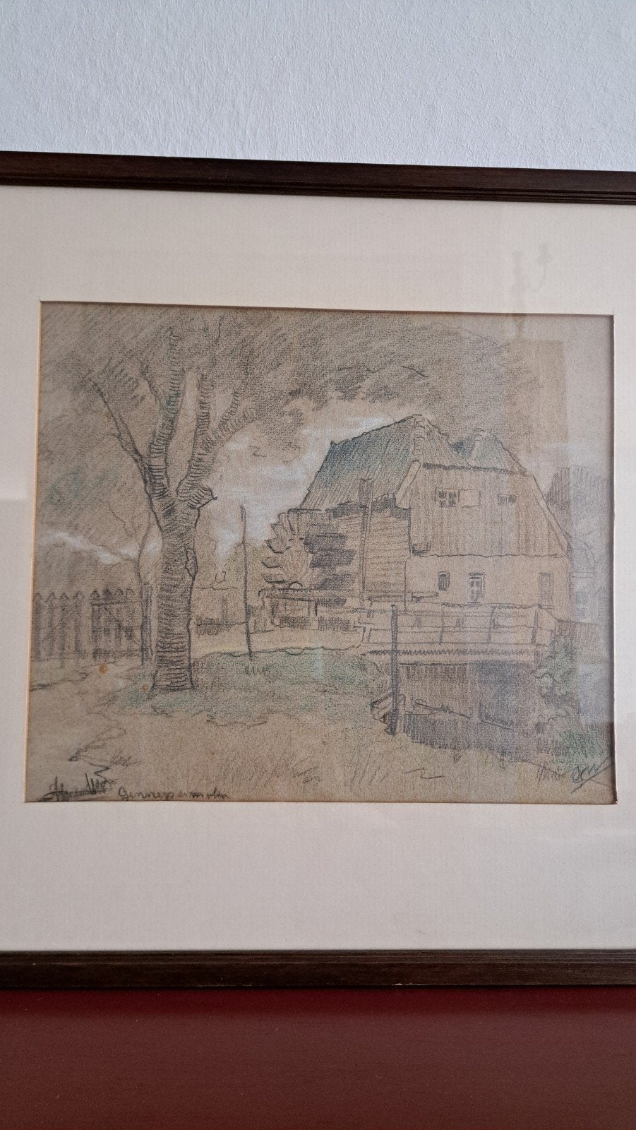tekening,  krijt,  molen in Gennep, Ophalen of Verzenden