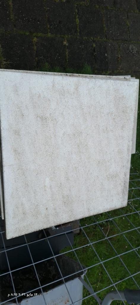 Tegels wit 60×60×4, Tuin en Terras, Tegels en Klinkers, Gebruikt, Terrastegels, Beton, 10 m² of meer, Ophalen
