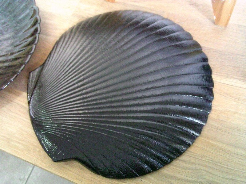 Vintage Arcoroc 2 France "Coquillage" zwarte schalen, Huis en Inrichting, Overige materialen, Gebruikt, Vintage, Ophalen of Verzenden