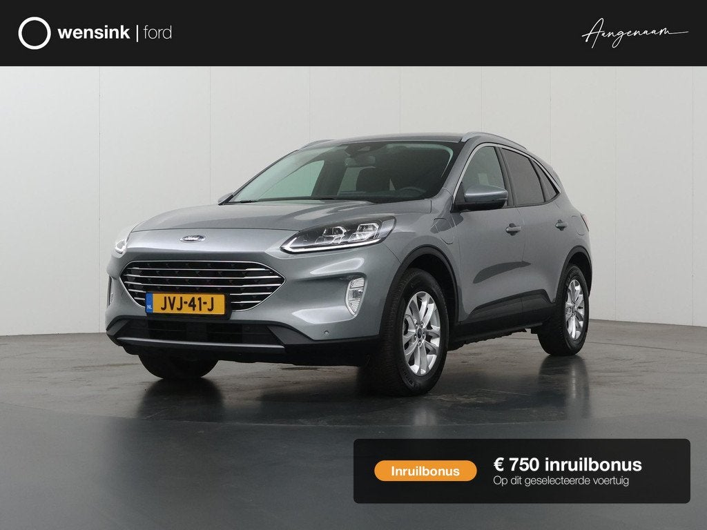 Ford Kuga 2.5 PHEV Titanium X | Navigatie | Stoelverwarming, Auto's, Ford, 14 kWh, Gebruikt, 4 cilinders, Leder en Stof
