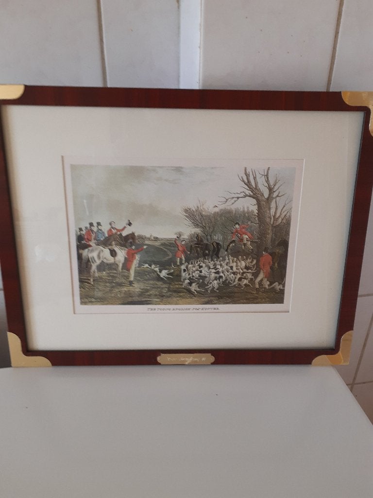 Klassieke Engelse Jachtprent, Ophalen of Verzenden, Reproductie, Prent, Ingelijst