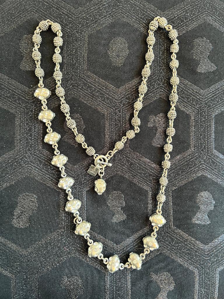 NIEUW OTAZU lange zilverkleurige ketting, Met kristal, Overige materialen, Verzenden, Nieuw