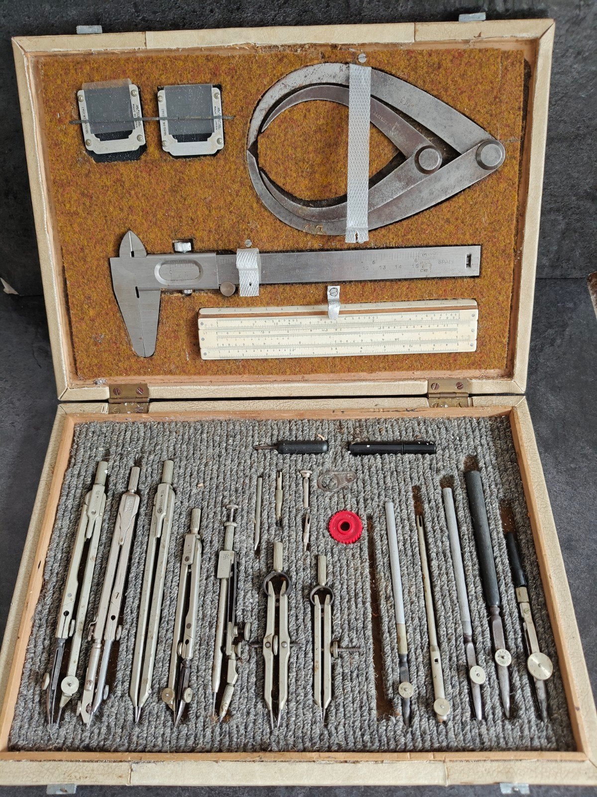 EXCL. INGENIEURS KIST: Kern, Richter, SUN HEMMI & Rotring, Antiek en Kunst, Antiek | Gereedschap en Instrumenten, Ophalen of Verzenden