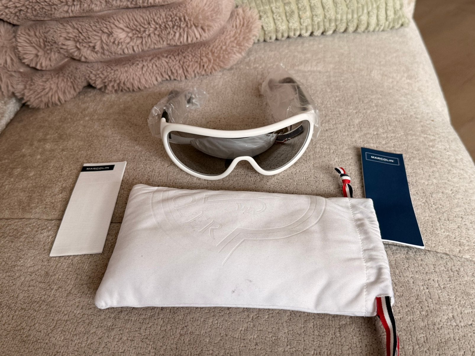 Moncler ML0047 23C  1, Overige merken, Zonnebril, Wit, Nieuw