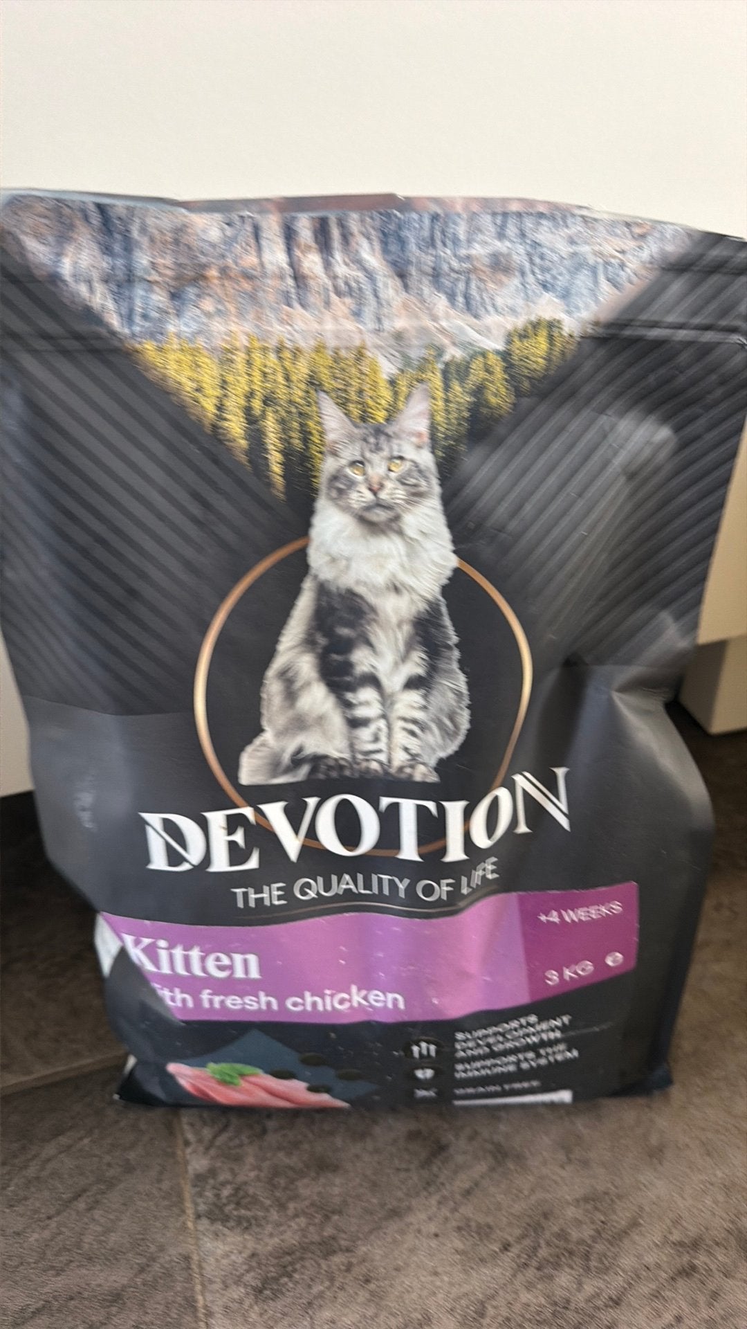 Devotion kitten brokken with fresh chicken, Ophalen, Kat