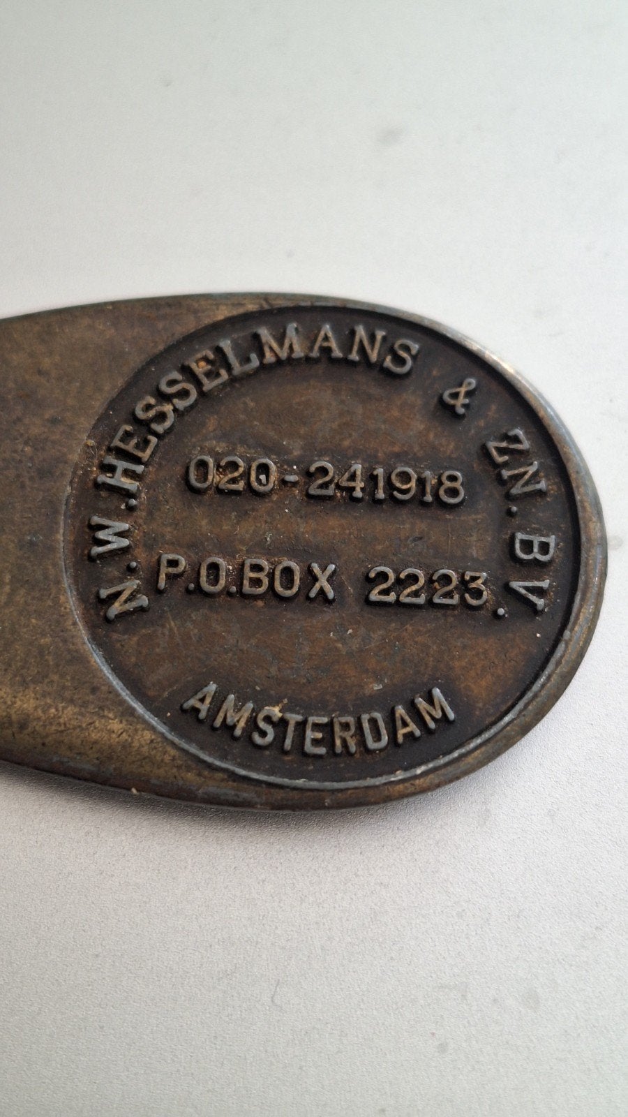 Hesselmans & Zn transport Amsterdam  briefopener, Verzamelen, Ophalen of Verzenden, Gebruikt, Overige typen