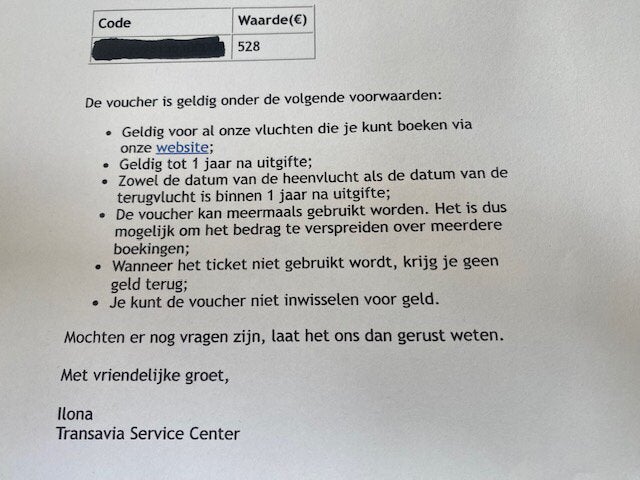 Voucher Transavia, Ophalen of Verzenden, Zo goed als nieuw, Overige typen
