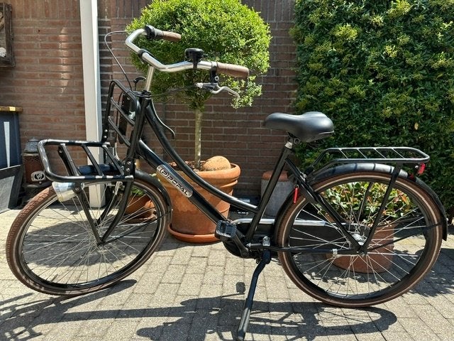 meisjes Popal transport fiets 26 inch zwart 3 versnellingen, Terugtraprem, Gebruikt, Versnellingen, Popal