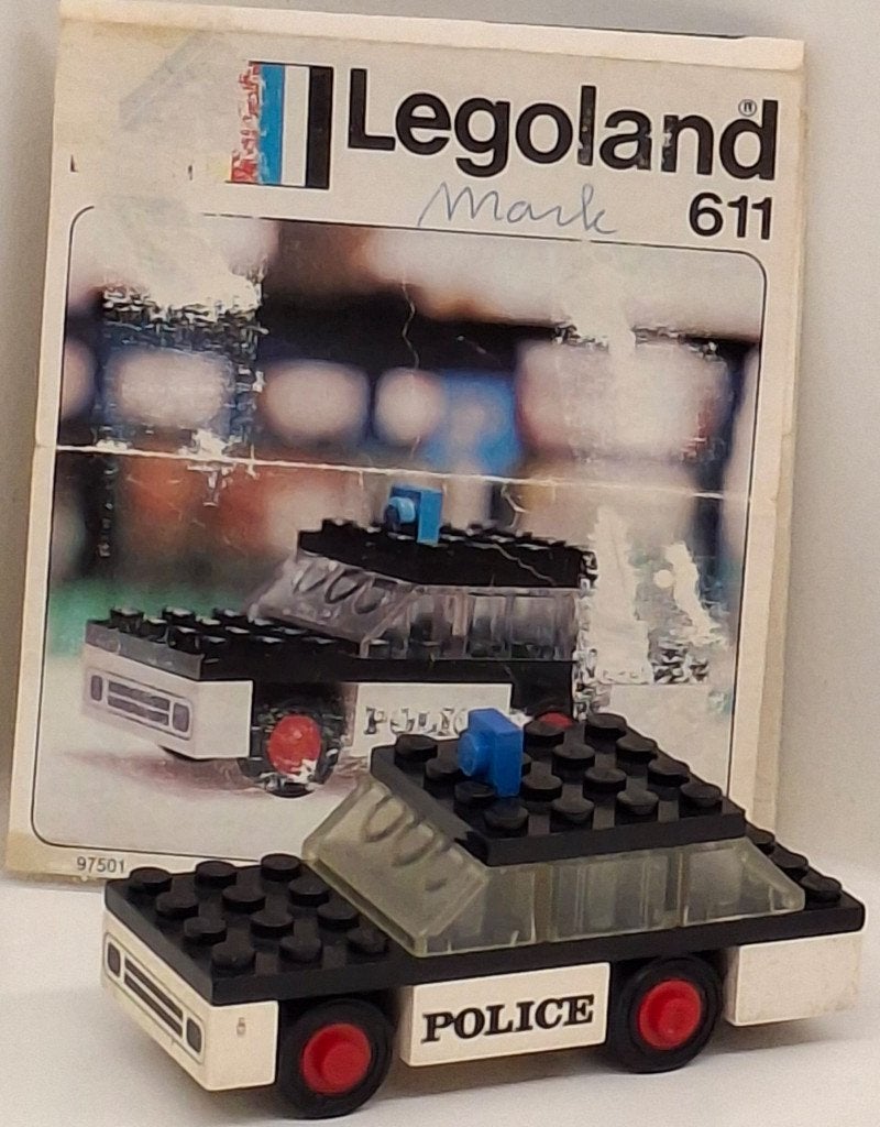 Lego 611 Politie Auto Vintage 1973, Inclusief instructies, Lego, Ophalen of Verzenden, Complete set