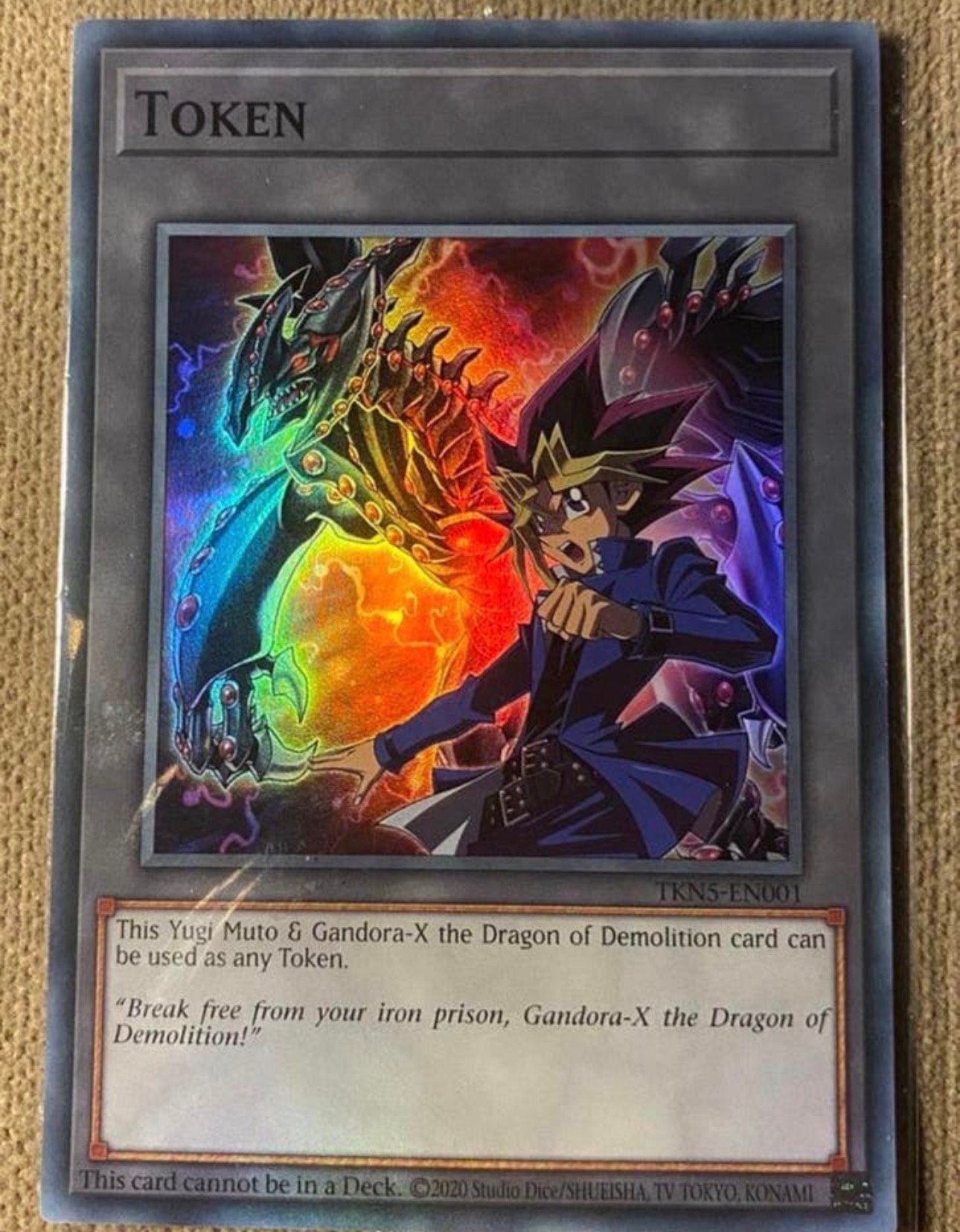 Yu-Gi-Oh! Yugi Muto & Gandora -X Token Promo Sealed !, Ophalen of Verzenden, Zo goed als nieuw, Losse kaart, Foil