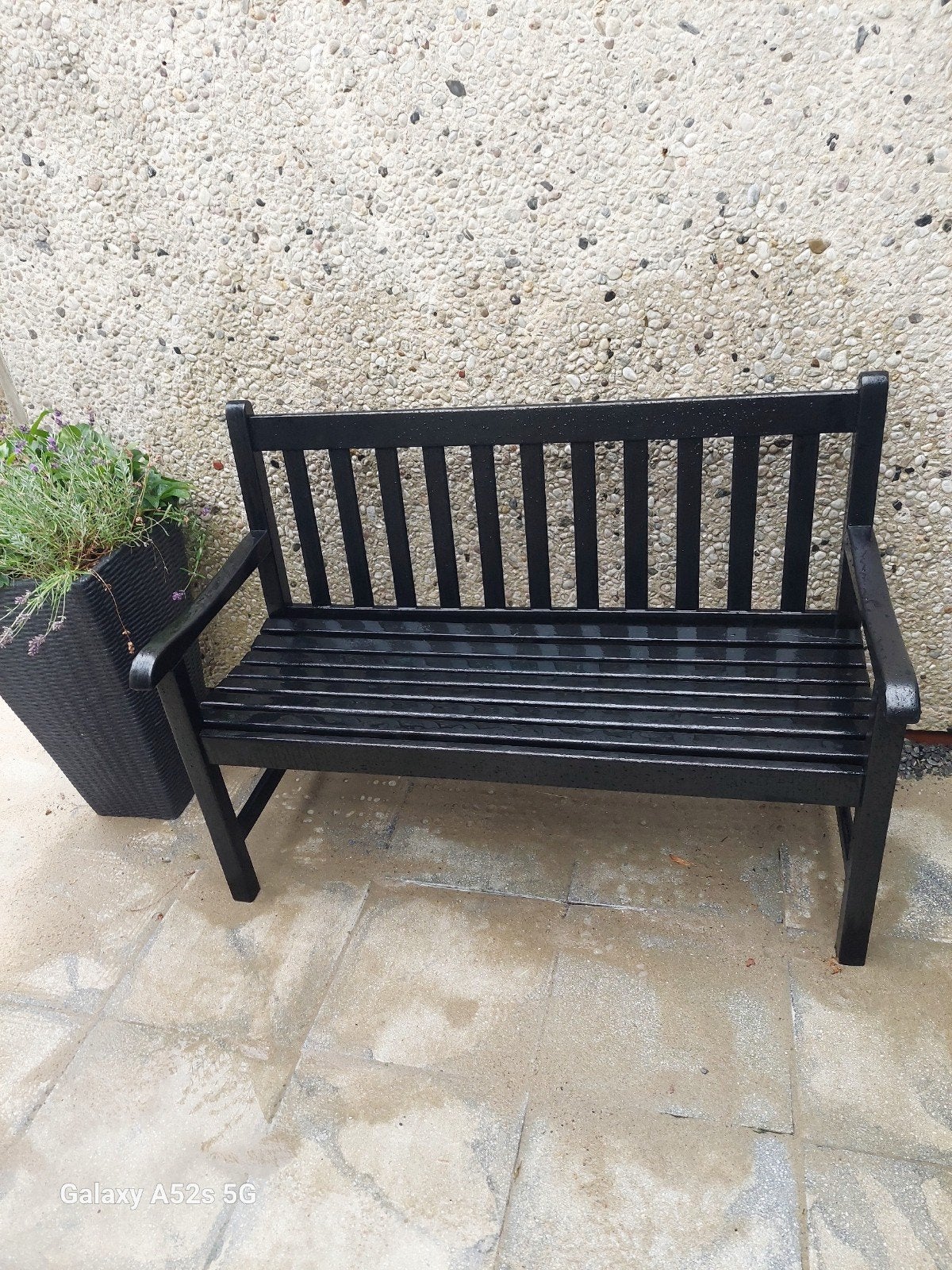 🌸Mooi Zwart hardhouten tuinbank 120 breed🌸, Tuin en Terras, Tuinbanken, Ophalen, Hout