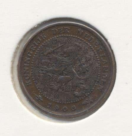 Nederland halve cent 1906 Wilhelmina, Postzegels en Munten, Ophalen of Verzenden, Koningin Wilhelmina, Overige waardes, Losse munt