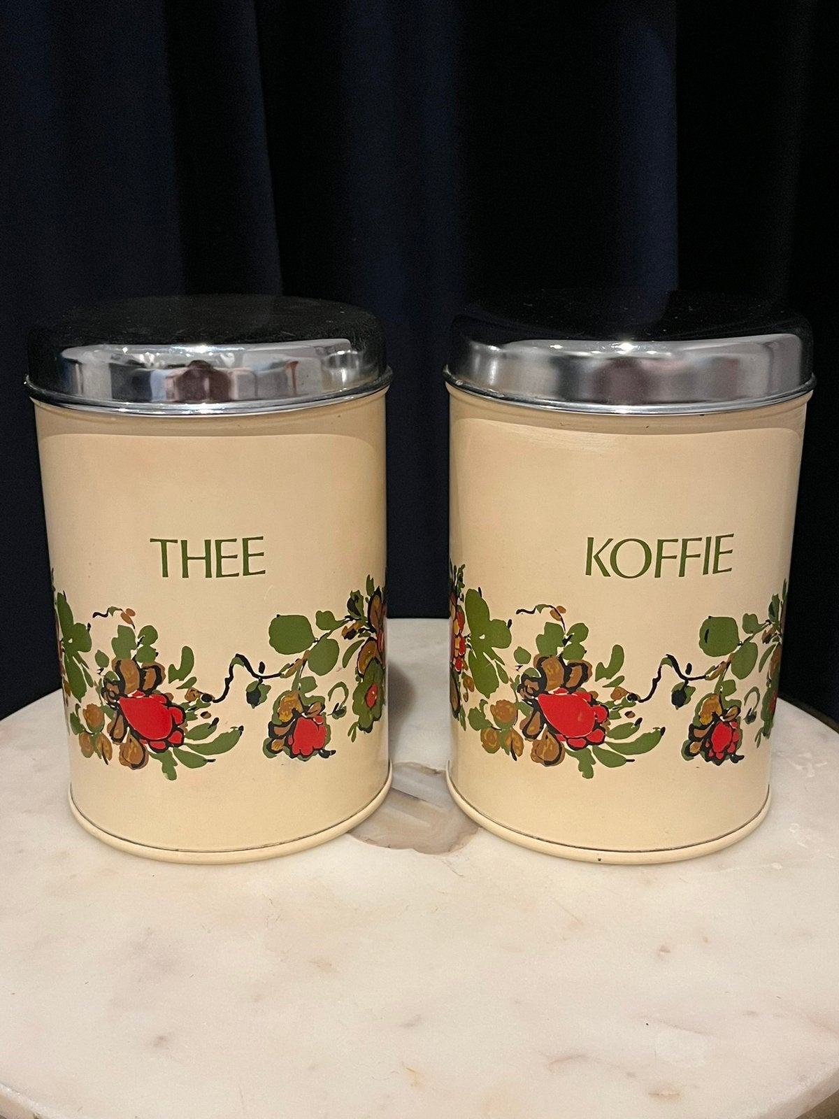 Vintage Brabantia Voorraadbussen Hindeloopen motief  '70, Ophalen of Verzenden, Huis en Inrichting