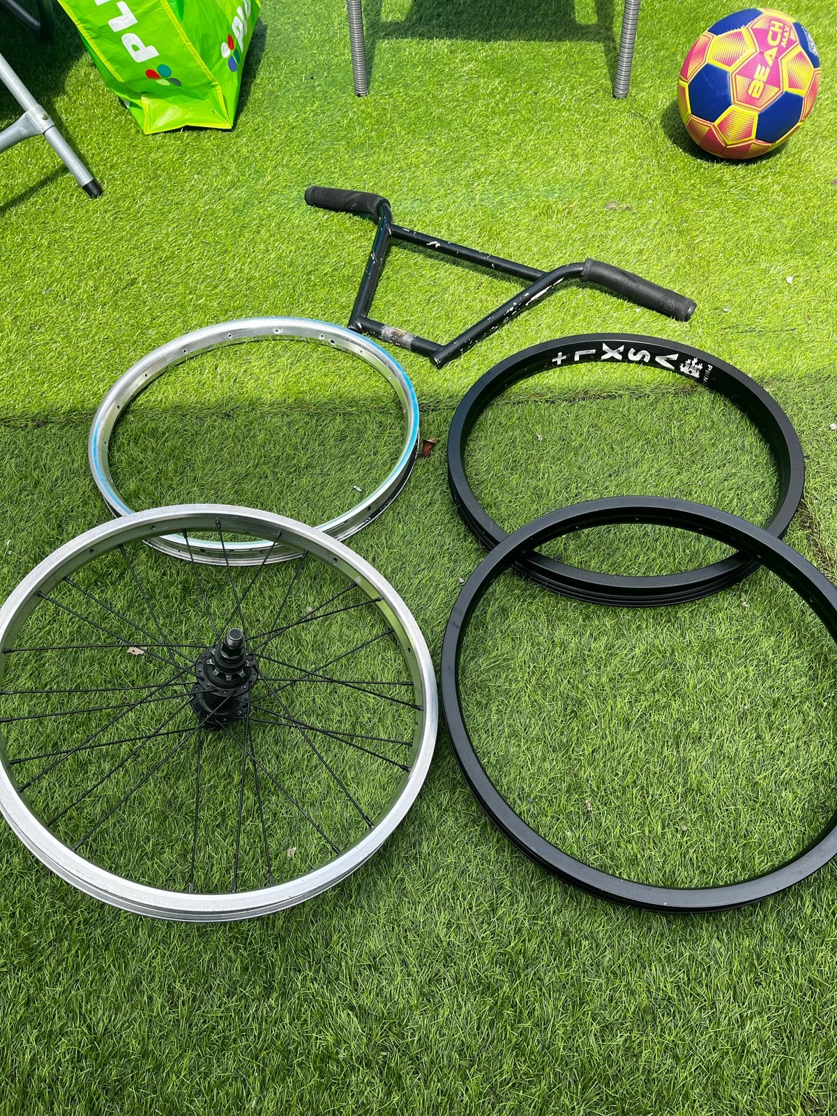 BMX onderdelen: wielen, stuur en velgen, Wiel, Ophalen of Verzenden, Aluminium, Gebruikt