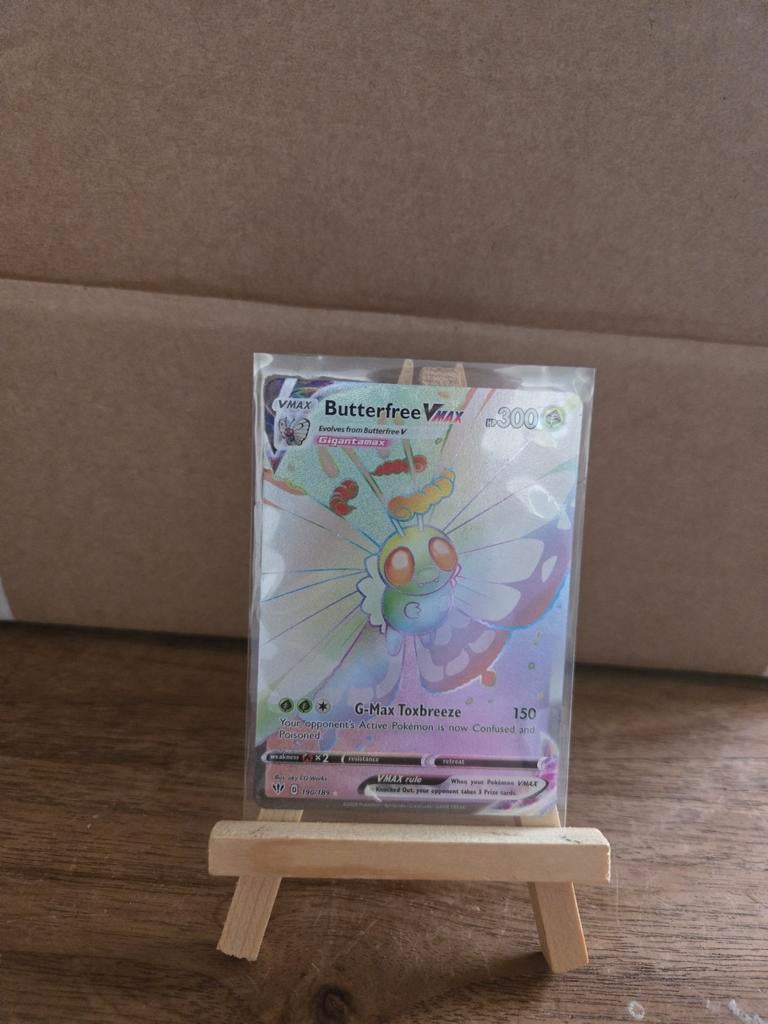 Butterfree VMAX Pokémon Kaart - Zo goed als nieuw, Ophalen of Verzenden, Zo goed als nieuw, Losse kaart, Foil