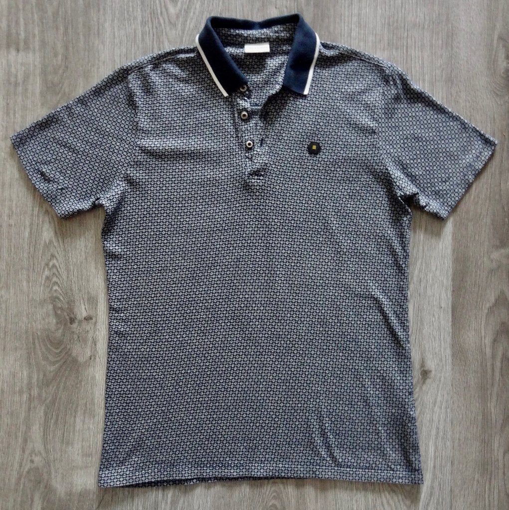 Blauw wit heren polo t-shirt No Excess maat M, Ophalen of Verzenden, Zo goed als nieuw, Maat 48/50 (M), Blauw