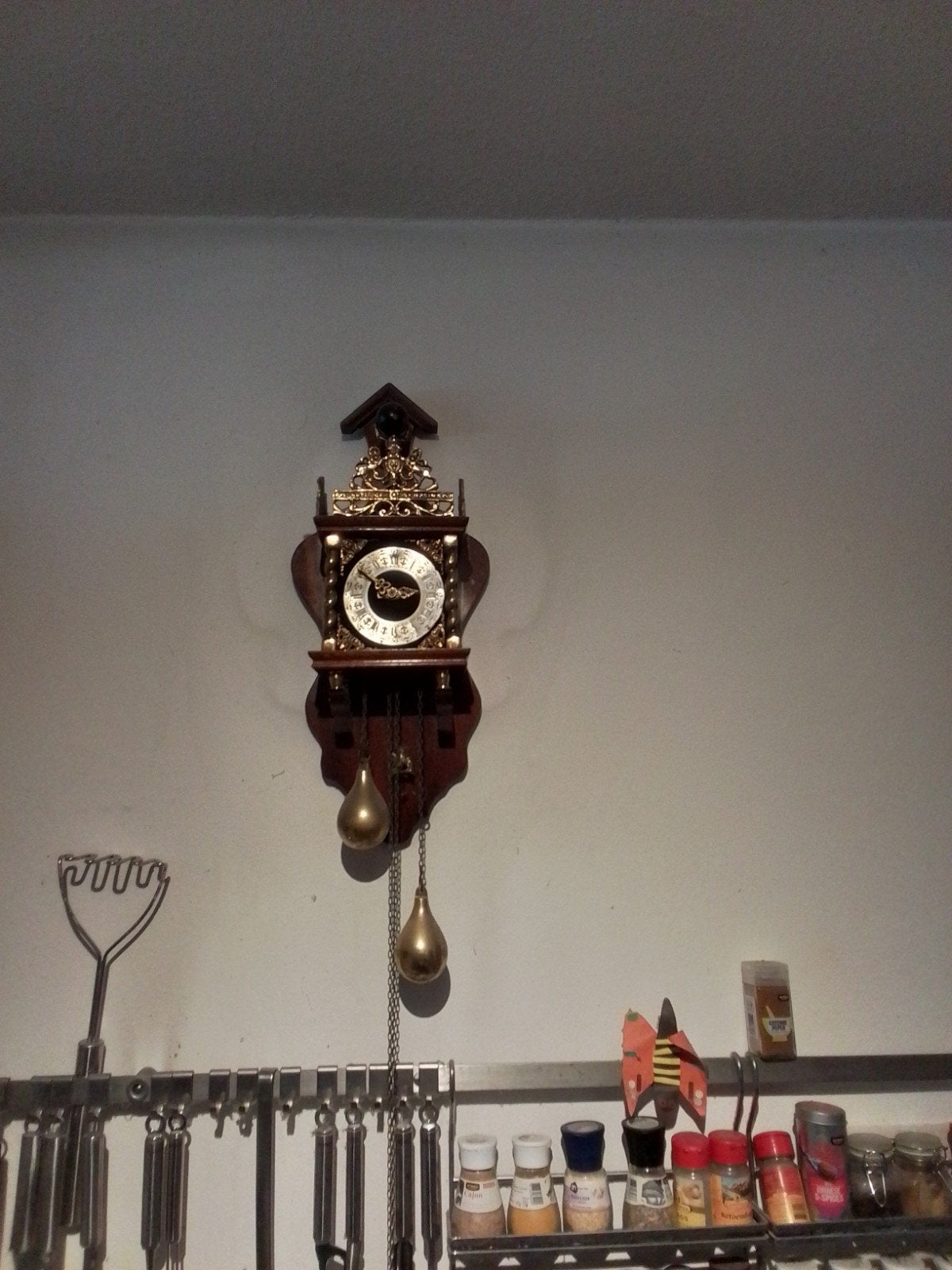 Prachtig Houten Wandklok, Ophalen, Wandklok