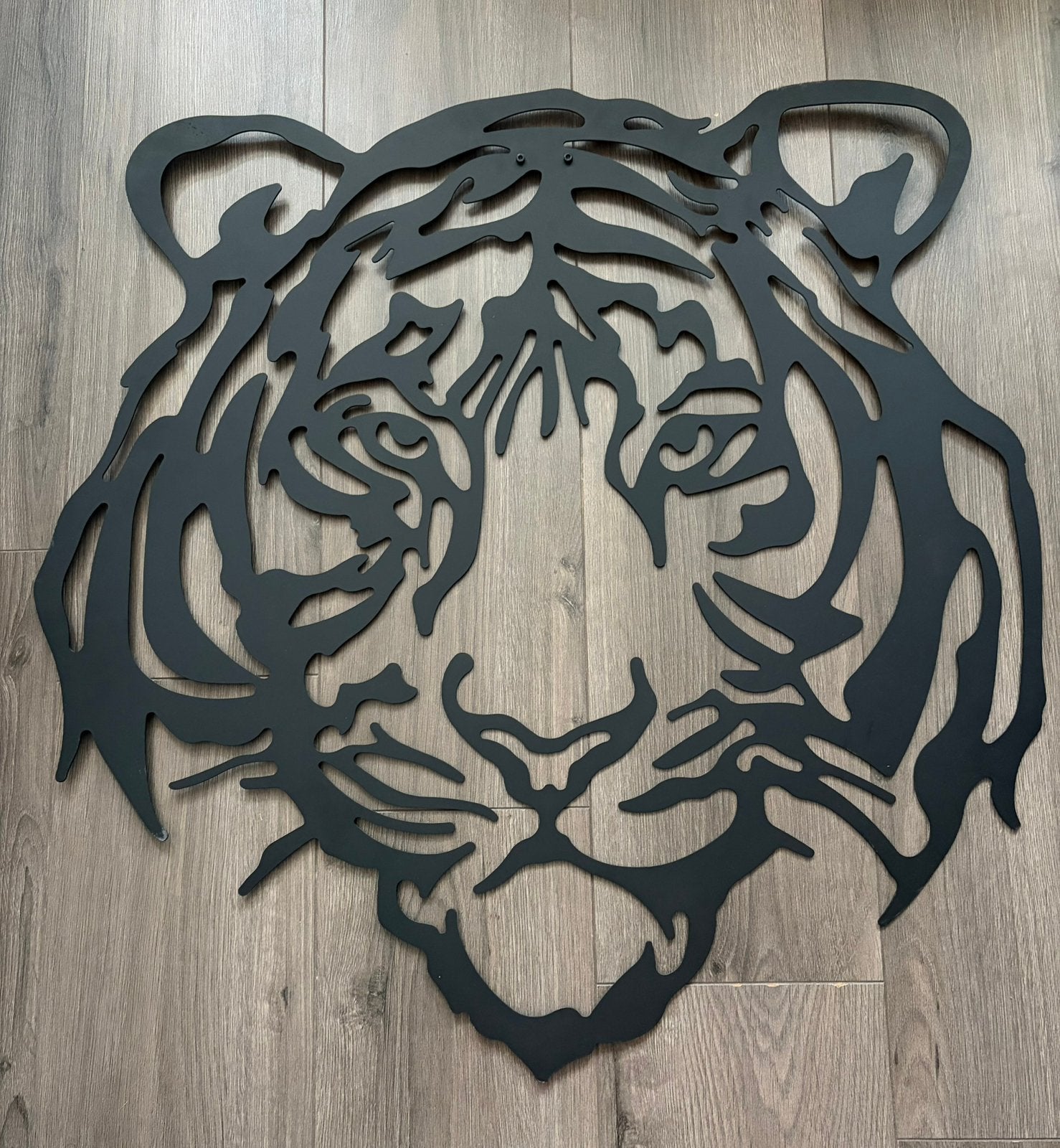 Metalen Tijger kop, Ophalen, Wanddecoratie, Zwart, Metaal