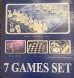 7-in-1 Glazen Spellen Set, Hobby en Vrije tijd, Gezelschapsspellen | Bordspellen, Zo goed als nieuw, Ophalen