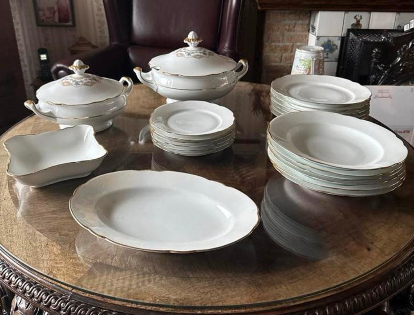 Prachtig Bavaria porseleinen servies met gouden rand, Ophalen of Verzenden