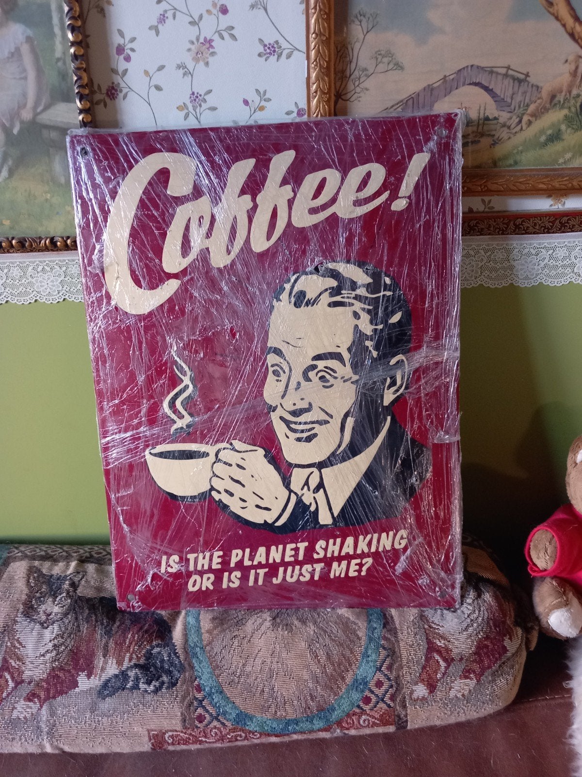 super mooi emaile bord 40x30cm  Coffee, Ophalen of Verzenden, Zo goed als nieuw, Reclamebord