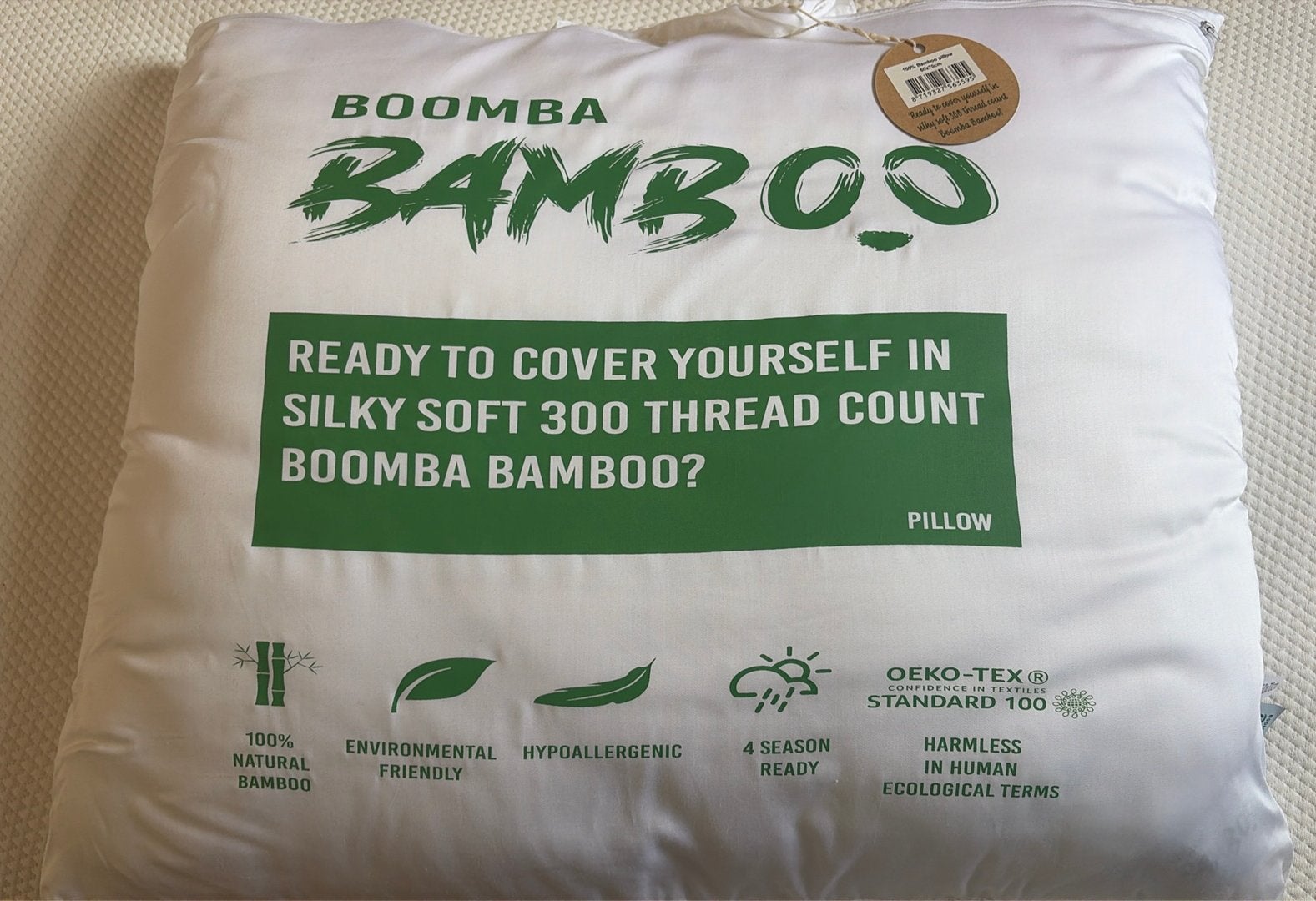 Nieuw Boomba Bamboo hoofdkussen 60x70, Ophalen, Eenpersoons, Wit, Nieuw