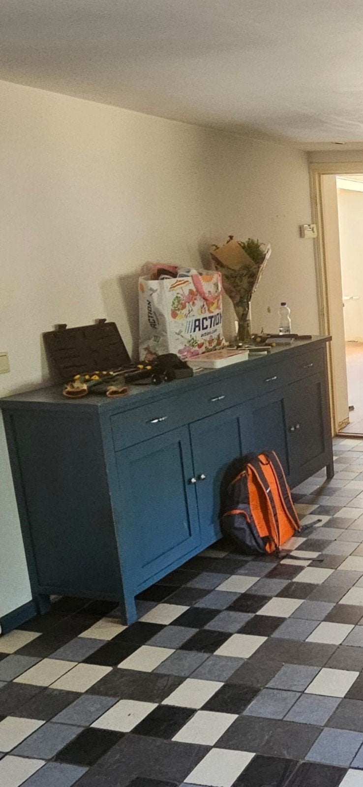 Mooie degelijke dressoir kast - Blauw, Ophalen, Gebruikt, 150 tot 200 cm, Modern