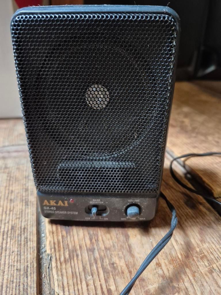 Akai SX-45 Stereo Speakersysteem met Bass Booster, Ophalen of Verzenden, Gebruikt, Minder dan 60 watt, Overige merken
