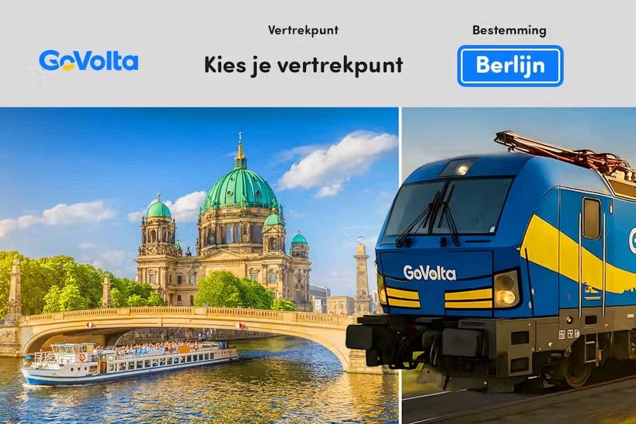 GoVolta treinreis naar Berlijn  (2 retourtickets te koop), Tickets en Kaartjes, Twee personen, Trein, Met bestemming of datum