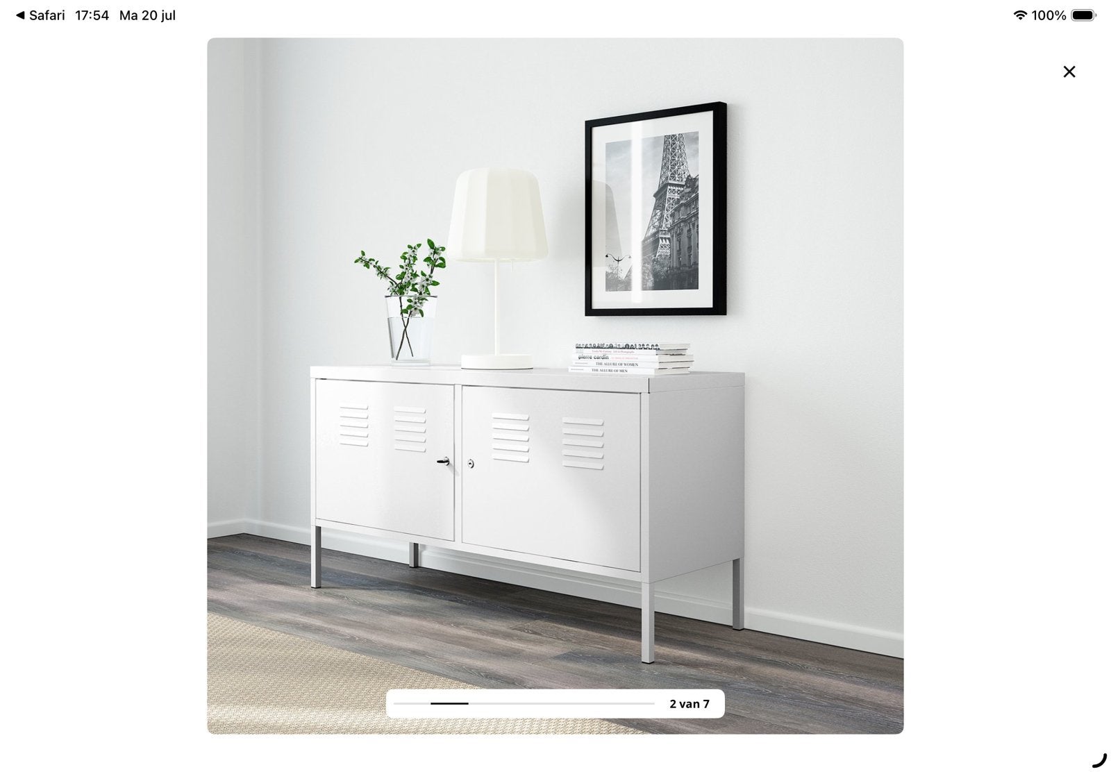 Ikea kastje wit metaal, Ophalen, 50 tot 100 cm, Zo goed als nieuw, Metaal