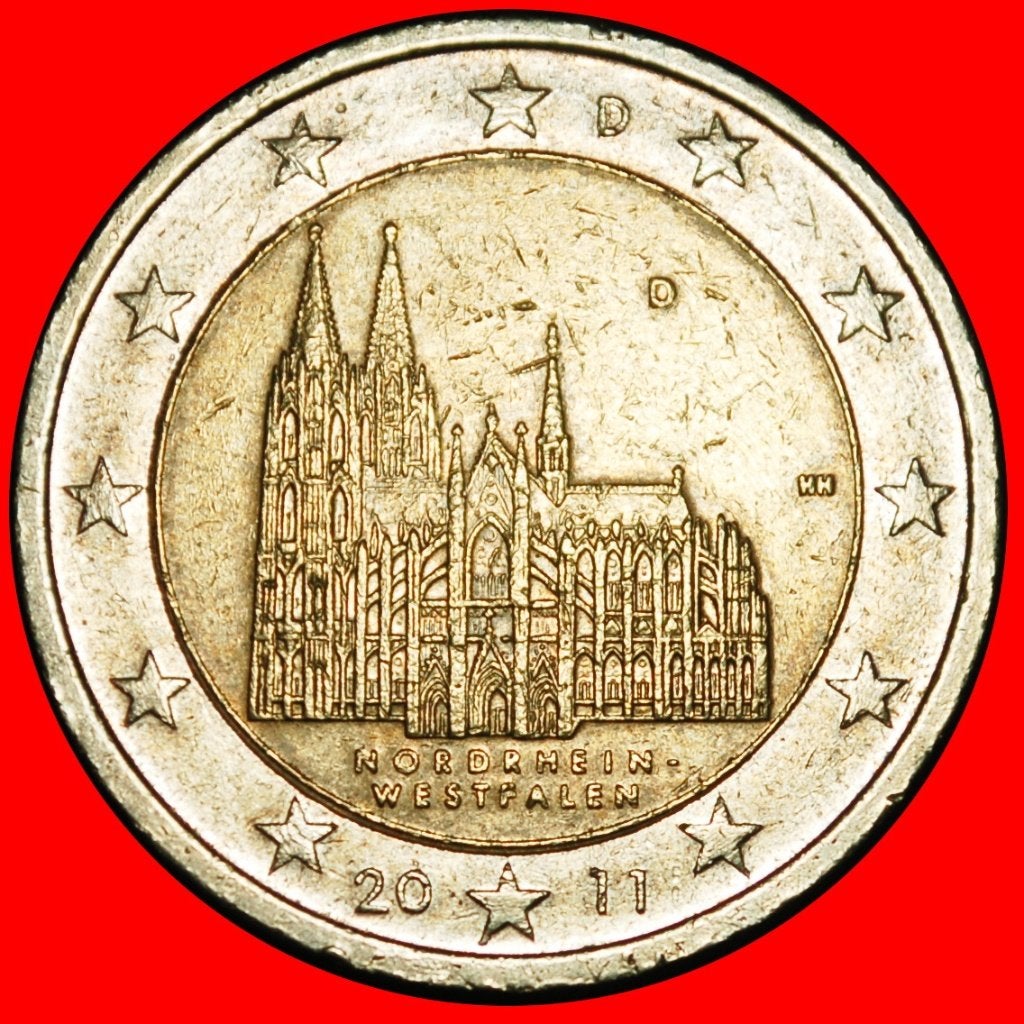 Ⰺ NORTH RHINE-WESTPHALIA: GERMANY  2 EUROS 2011D BAVARIA, Ophalen of Verzenden, Duitsland, 2 euro, Losse munt