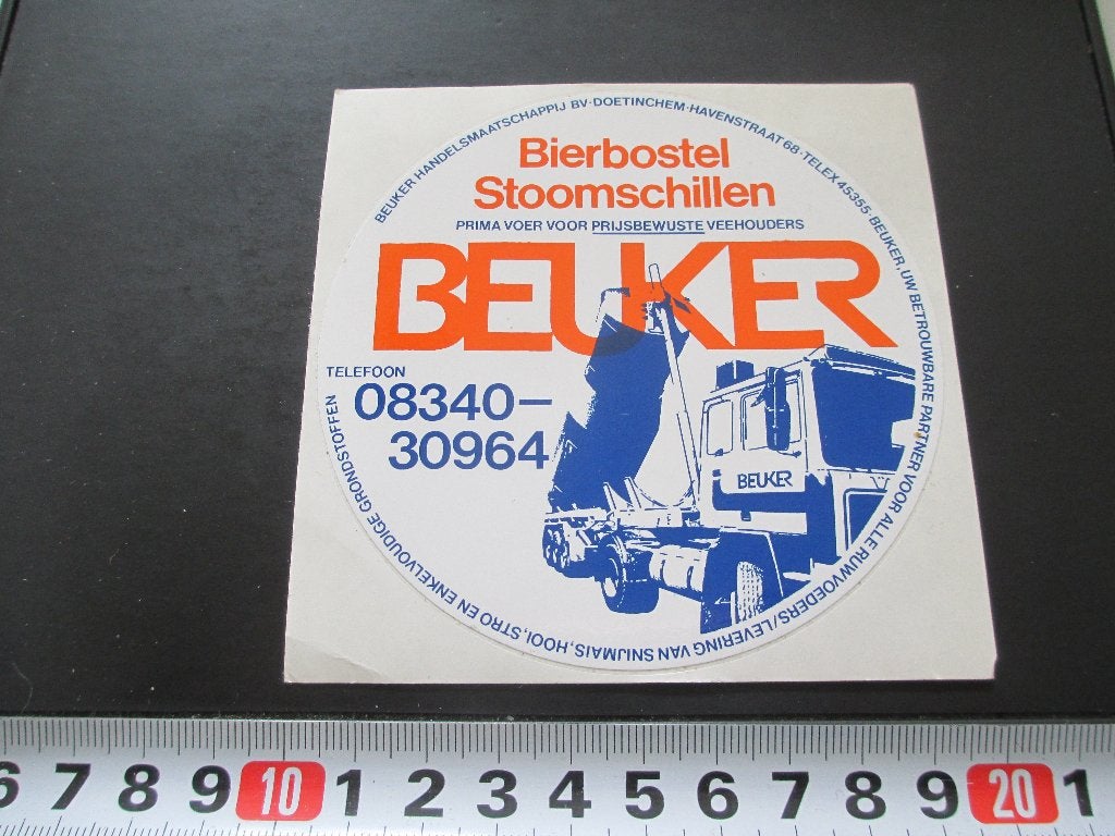 sticker Bierborstel Stoomschillen BEUKER 08340-30964 *, Ophalen of Verzenden, Zo goed als nieuw