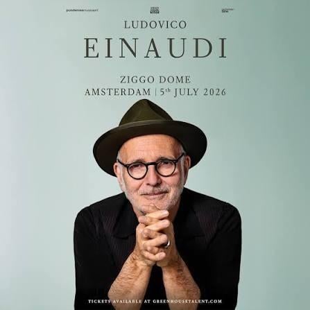 1x eerste rij ticket Ludovico Einaudi Ziggo Dome, Eén persoon, Juli
