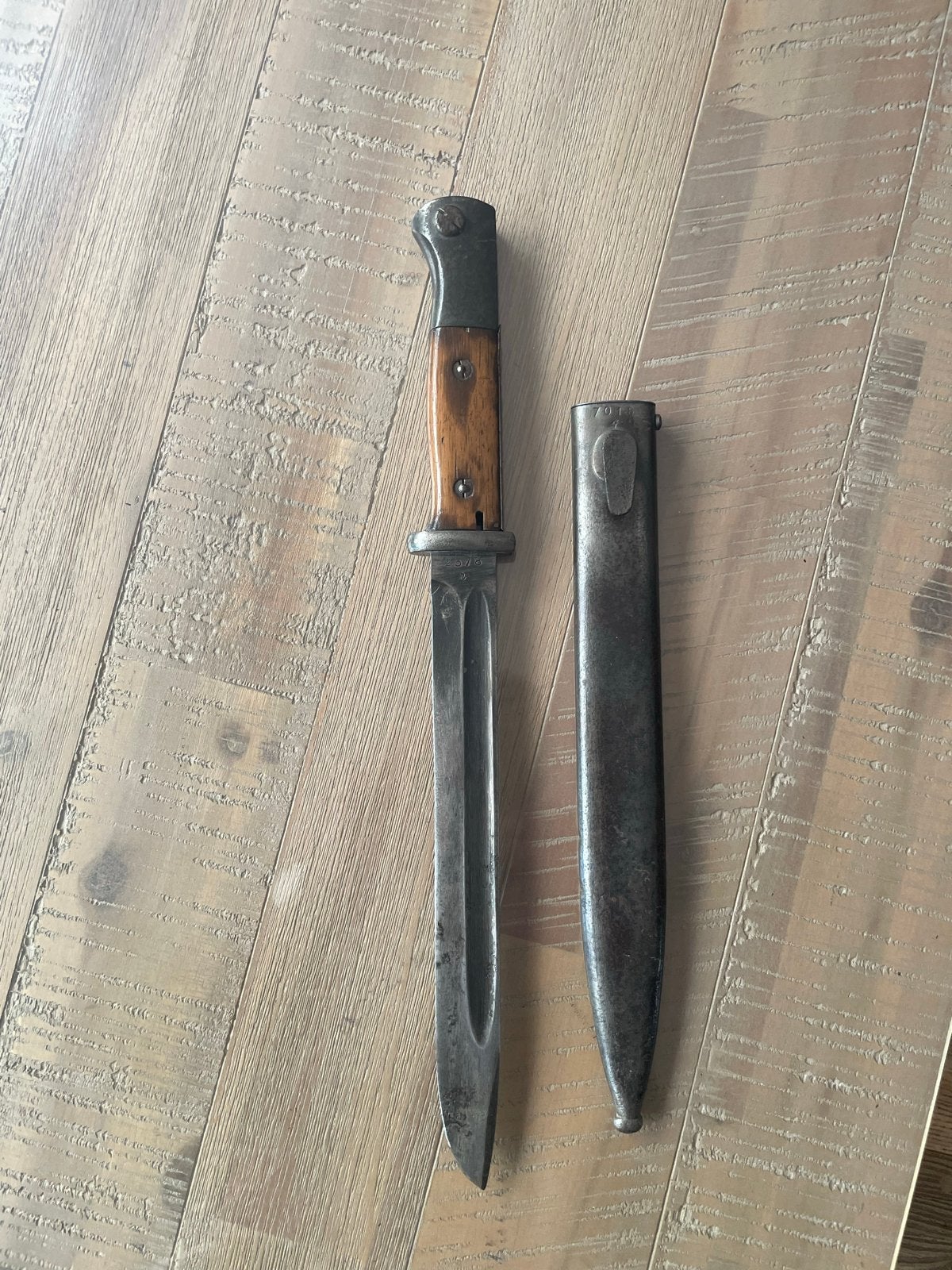 K98 Bajonet met Schede - Militaria Collectie, Ophalen, Landmacht, Overige gebieden, Mes of Dolk