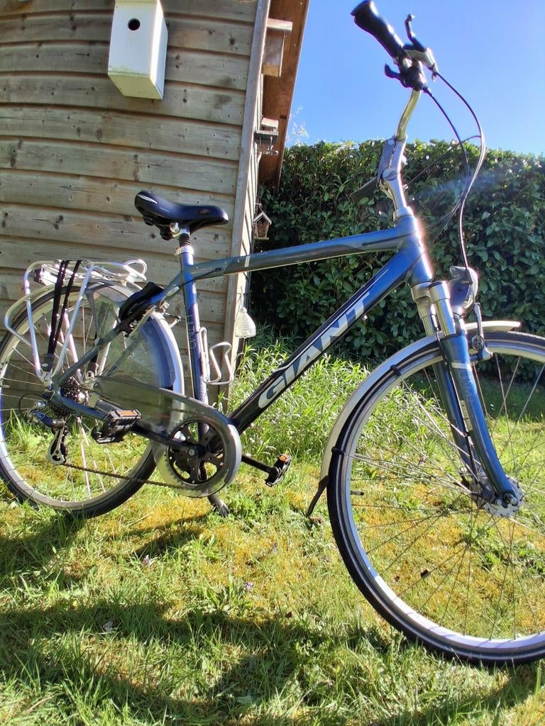 Giant Herenfiets, Fietsen en Brommers, Ophalen, Gebruikt, Velgrem, Versnellingen