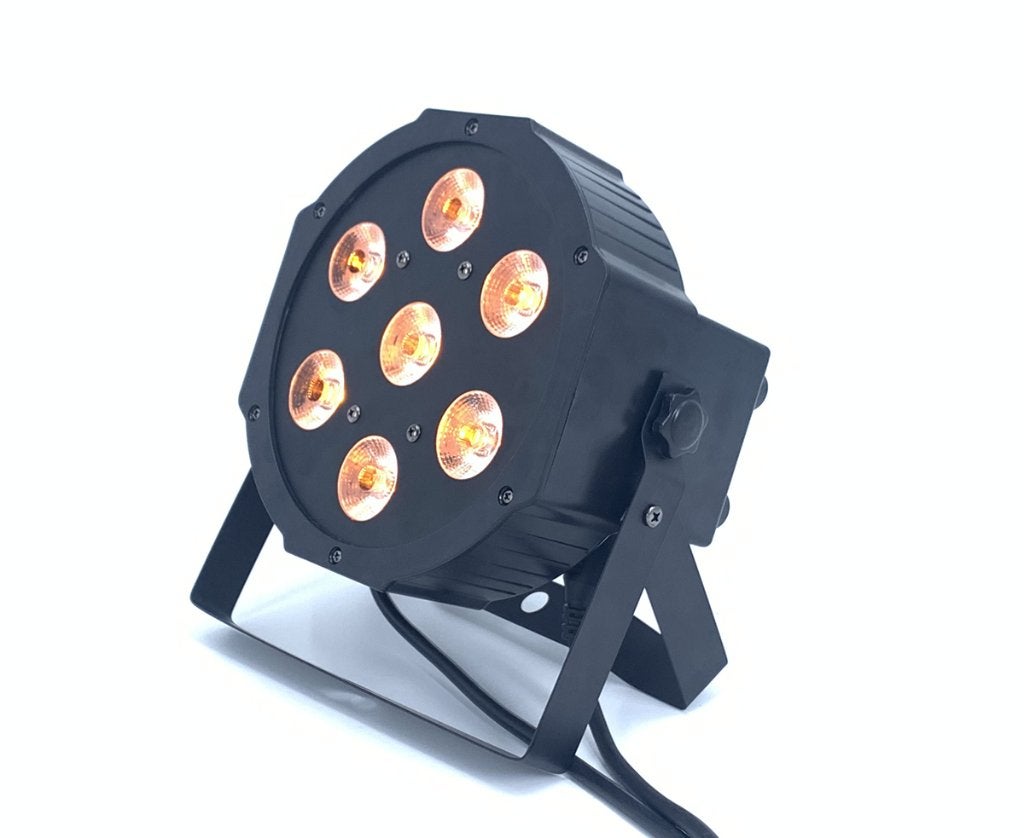 Nieuwe FIRST CLASS 7 X 24 W RGBWAUV FLAT LED PAR, Ophalen of Verzenden, Nieuw, Complete set
