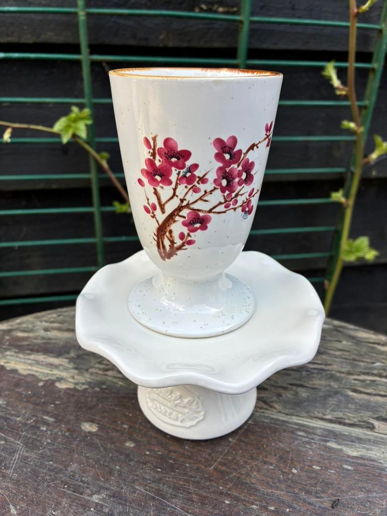 Beker met Sakura motief kersenbloesem, Ophalen of Verzenden, Zo goed als nieuw, Overige stijlen, Kop(pen) en/of Schotel(s)