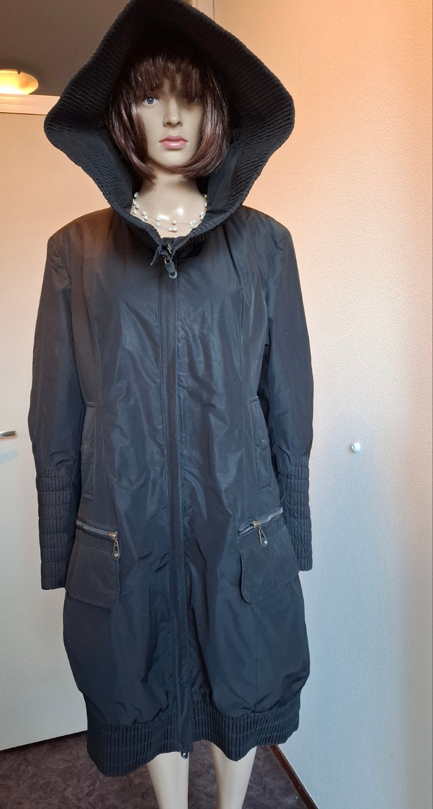 Creenstone lange jas met capuchon - Maat 46, Zwart, Creenstone, Maat 46/48 (XL) of groter, Ophalen of Verzenden