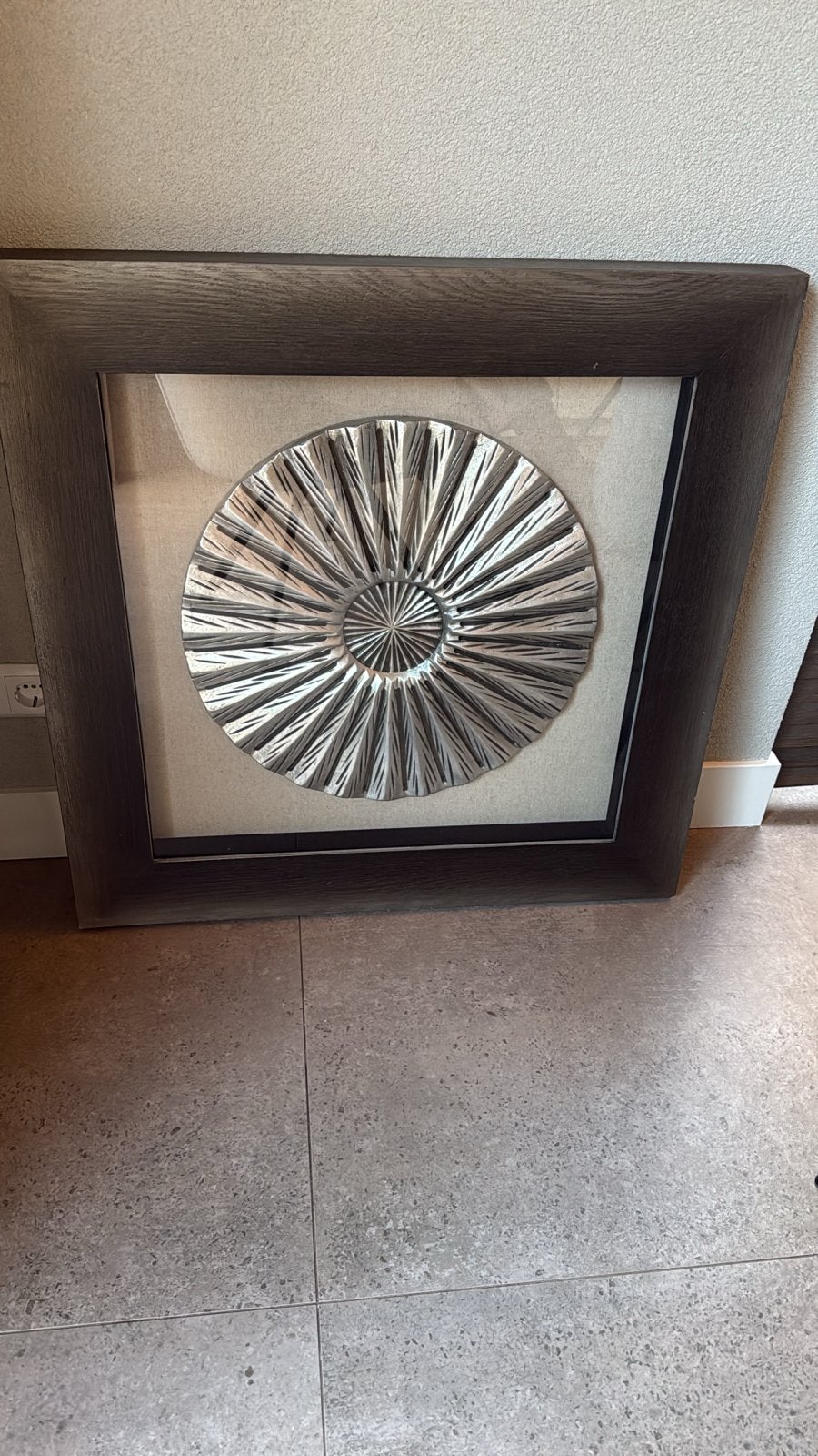 Modern Wanddecoratie Kunstwerk - Zilverkleurig Metaal, Huis en Inrichting, Ophalen, Zo goed als nieuw, Zilver, Metaal