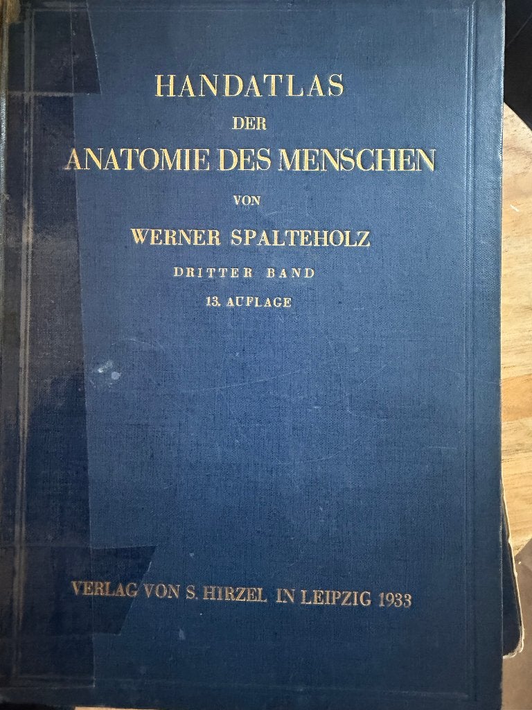 Spalteholz – Handatlas der Anatomie des Menschen, Ophalen of Verzenden, Beta, Gelezen, WO
