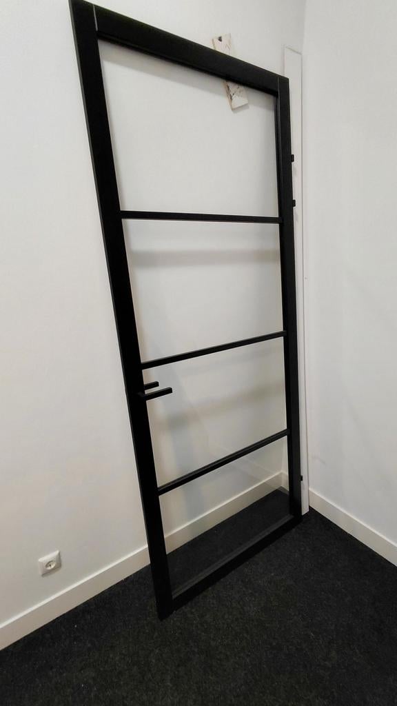 Staal look glazen deur, Ophalen of Verzenden, Binnendeur, 200 tot 215 cm