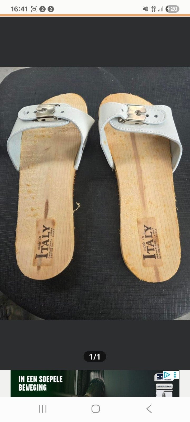 Partij: Nieuwe Witte Italiaanse Sandalen met Houten Zool (16, Ophalen, Nieuw, Wit, Sandalen of Muiltjes